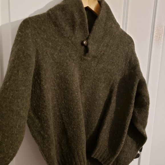 LONDON FOG Dark Green Wool Sweater - Picture 3 of 6